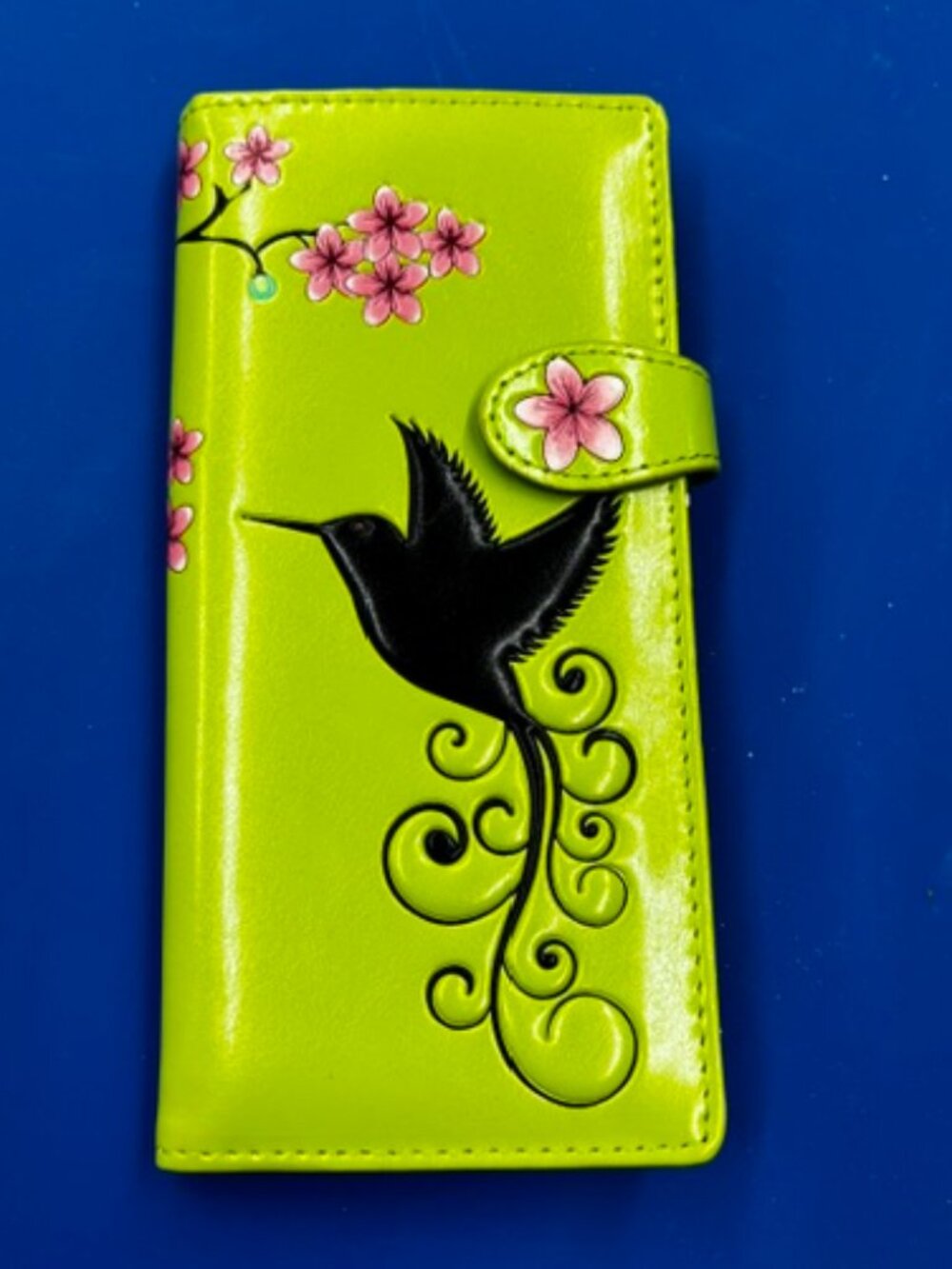 Shagwear Vintage Hummingbird Large Wallet in lime green